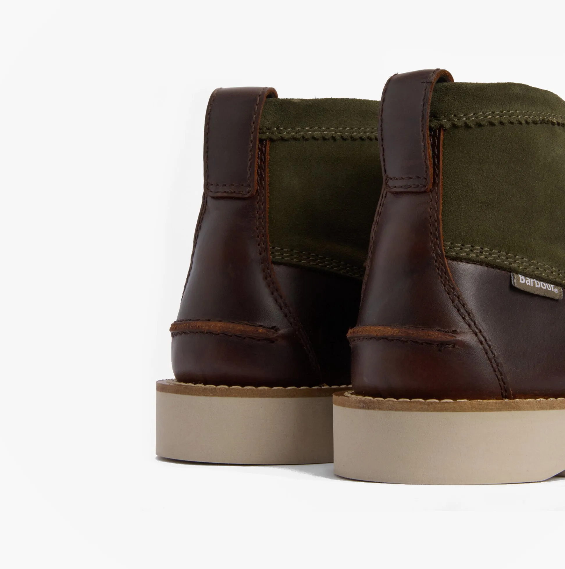 Barbour HADSTON Mens Chukka Boots Olive/Dark Brown sold by Shuperb product image thumbnail 3