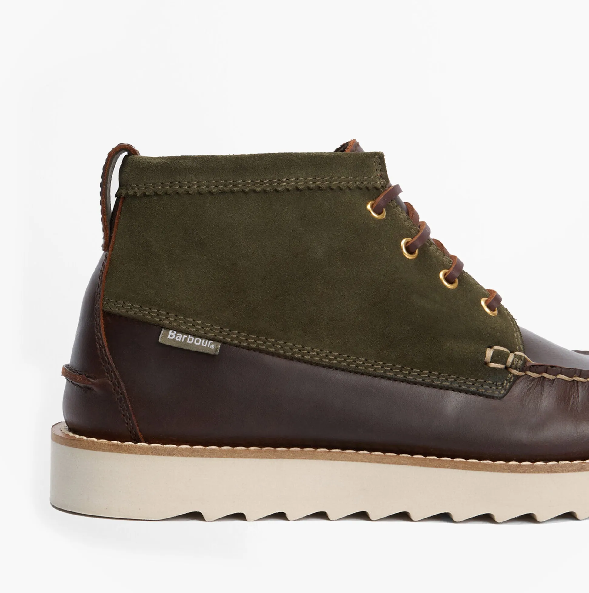 Barbour HADSTON Mens Chukka Boots Olive/Dark Brown sold by Shuperb product image thumbnail 5