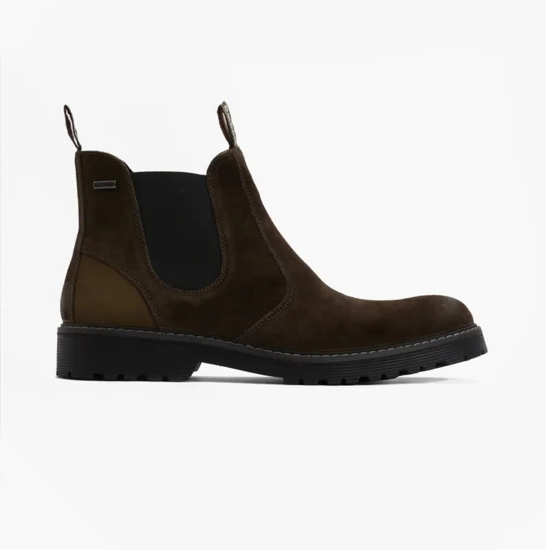 Barbour PATTON Mens Waterproof Chelsea Boots Oiled Brown Suede sold by Shuperb