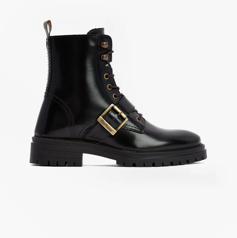 Barbour OUSEBURNE Womens Lace Up Boots Black Glace sold by Shuperb