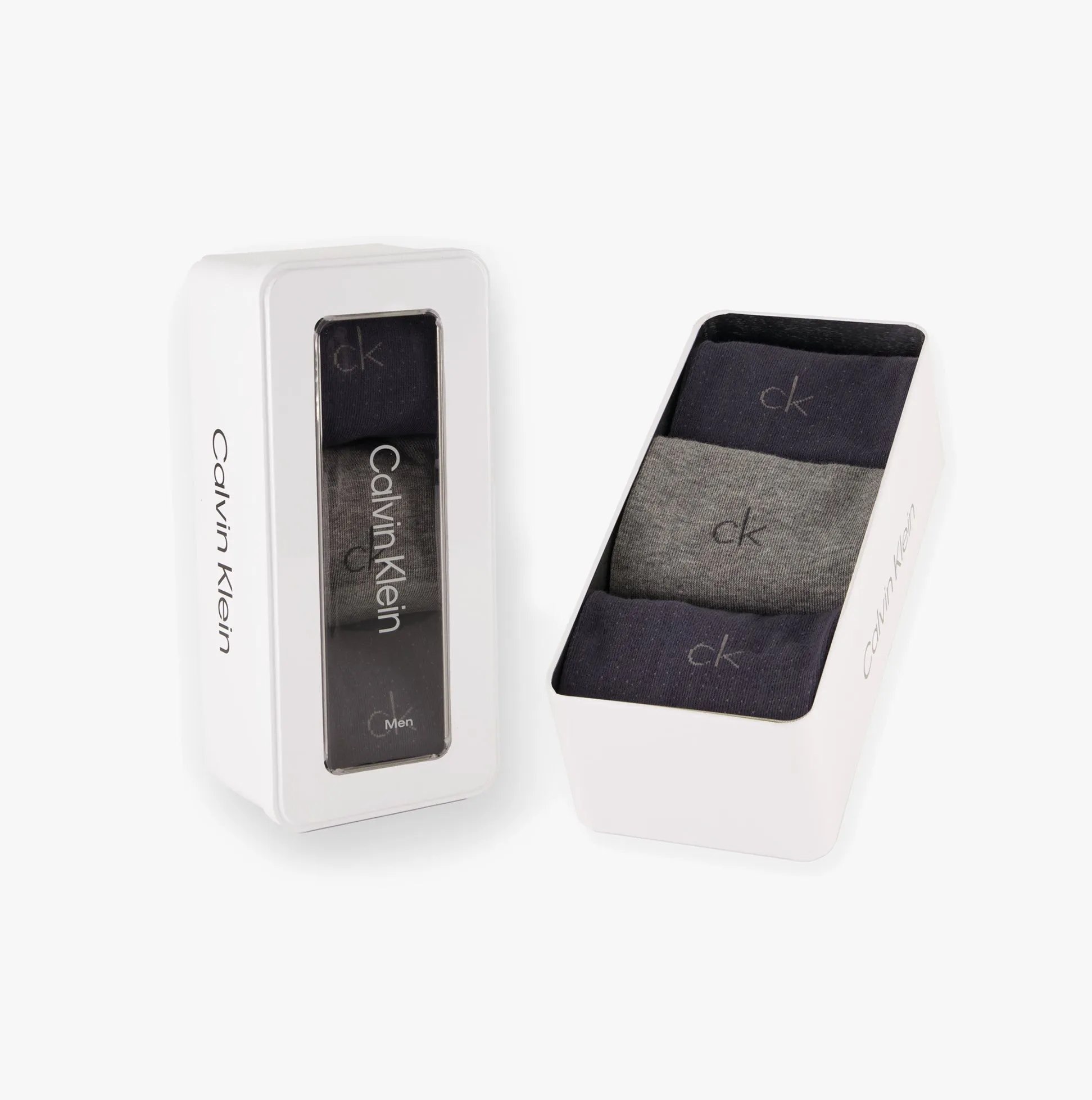 Calvin Klein 3 Pack Giftbox Dropknee Mens Socks Grey Combo sold by Shuperb product image thumbnail 2