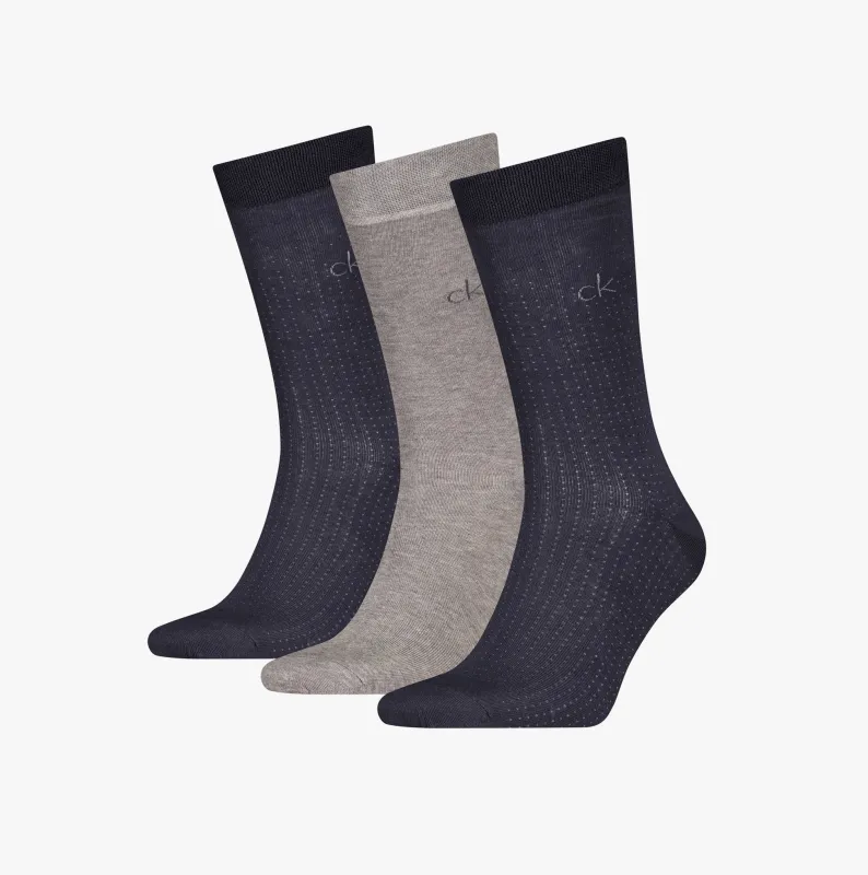 Calvin Klein 3 Pack Giftbox Dropknee Mens Socks Grey Combo sold by Shuperb