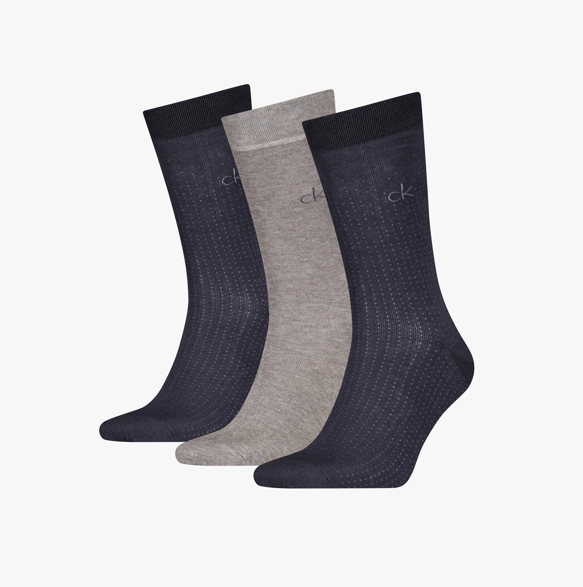 Calvin Klein 3 Pack Giftbox Dropknee Mens Socks Grey Combo sold by Shuperb