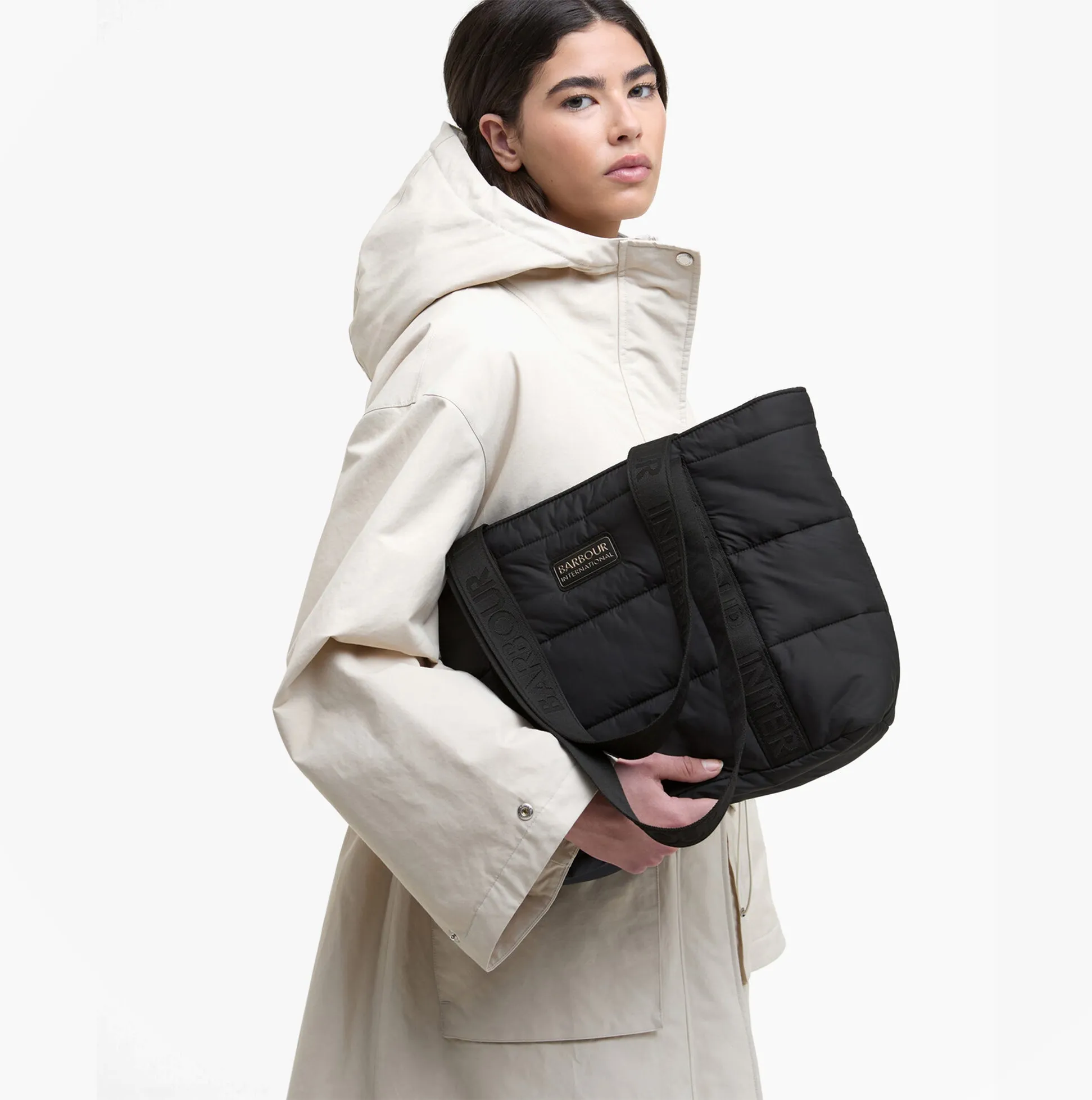 Barbour MONACO QUILT Tote Bag Womens Black sold by Shuperb product image thumbnail 2