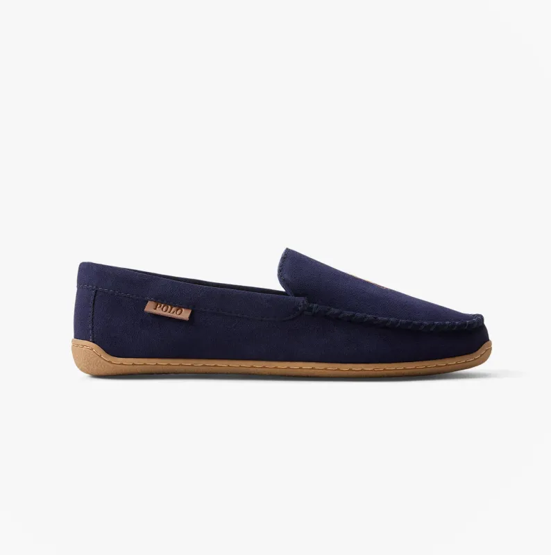 Polo Ralph Lauren BRENAN Logo Mens Dress Suede Slippers Navy sold by Shuperb