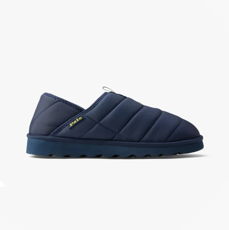 Polo Ralph Lauren EVERETT Mens Full Slippers Navy/Gold made by Polo by Ralph Lauren
