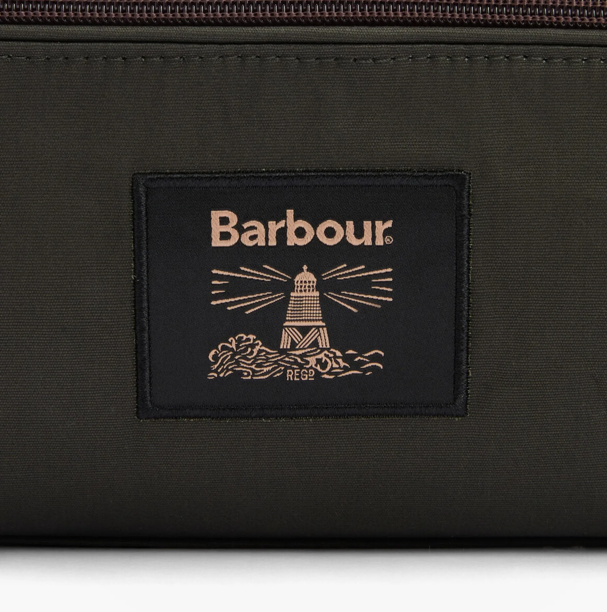 Barbour WAXED Mens Washbag Olive/Beacon sold by Shuperb product image thumbnail 3