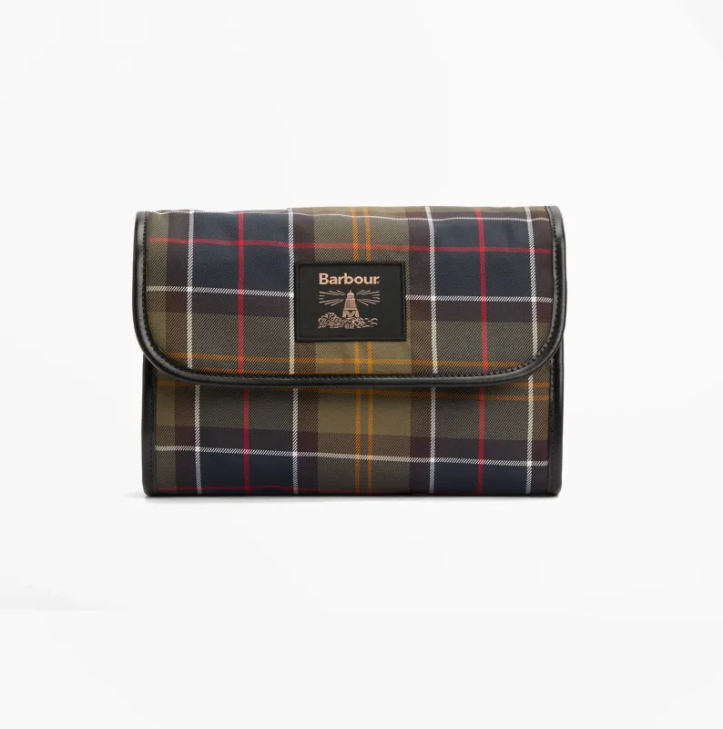 Barbour TARTAN HANGING Mens Washbag Classic/Beacon sold by Shuperb