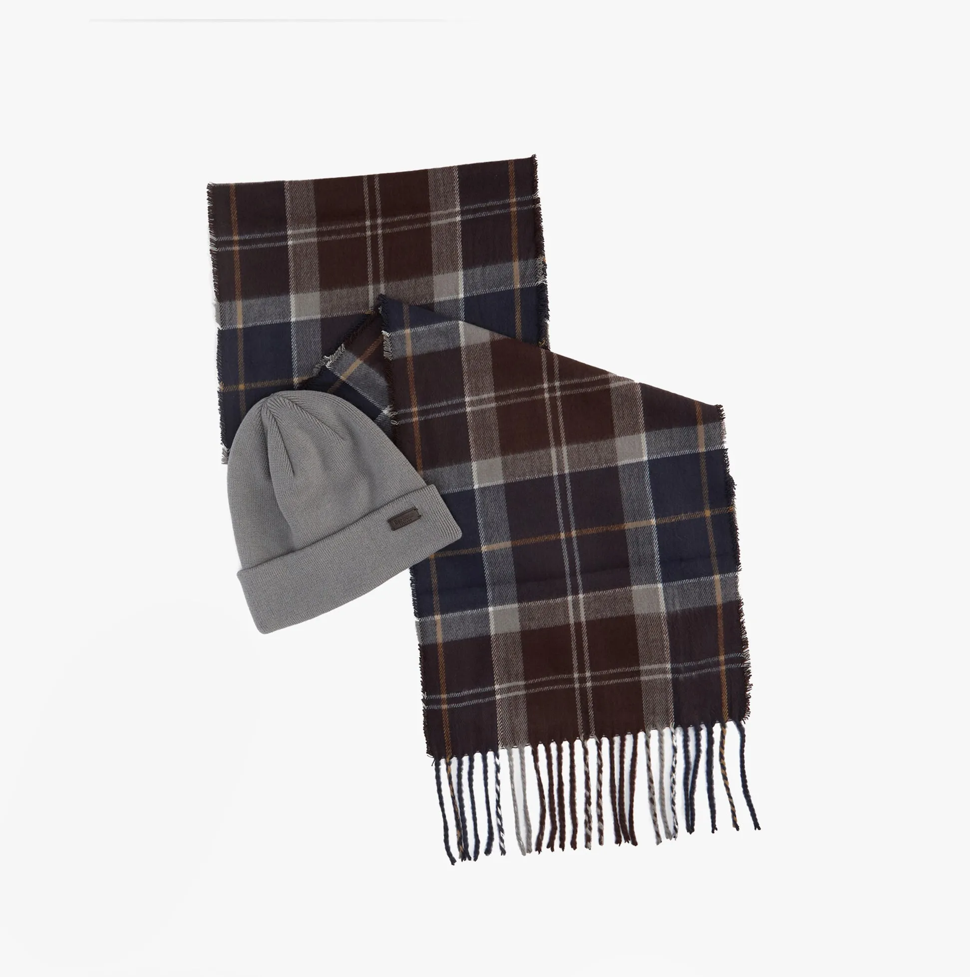 Barbour SWINTON BEANIE & GALINGALE SCARF Mens Gift Set Midnight Oak sold by Shuperb