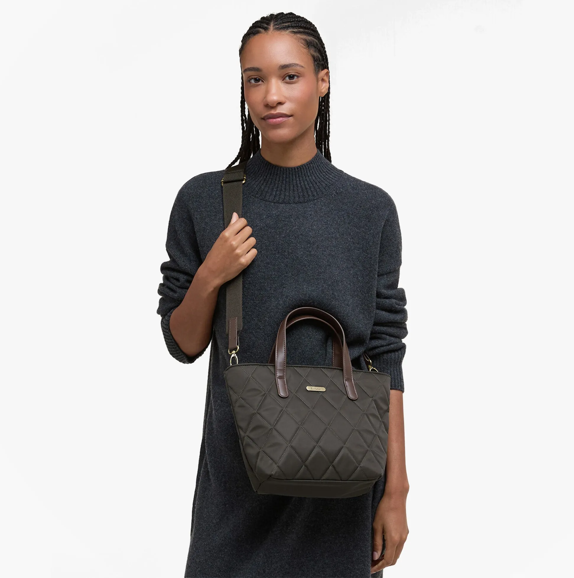 Barbour MINI QUILTED Womens Tote Bag Olive sold by Shuperb product image thumbnail 2