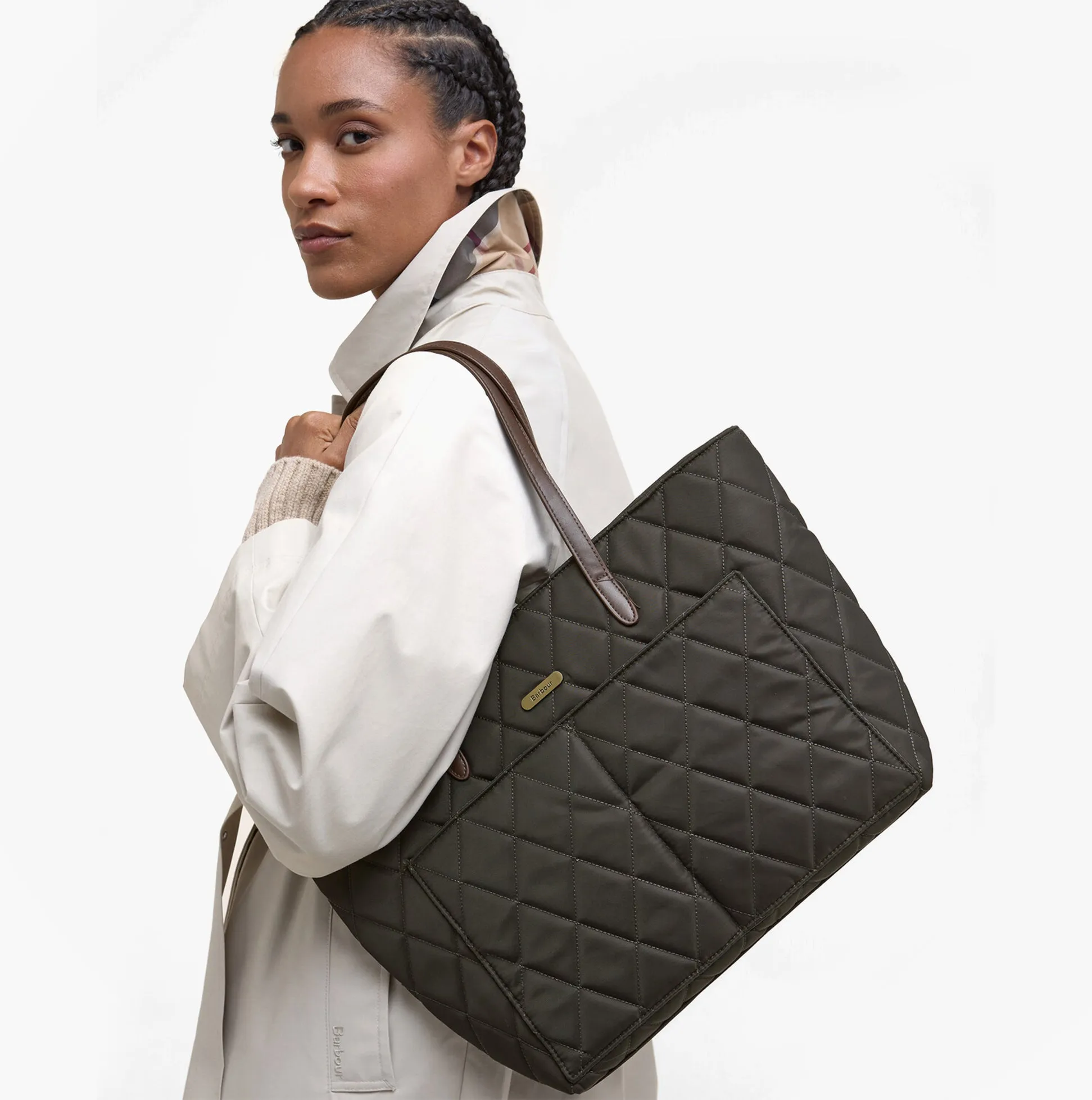 Barbour QUILTED Womens Tote Bag & Purse Olive sold by Shuperb product image thumbnail 2