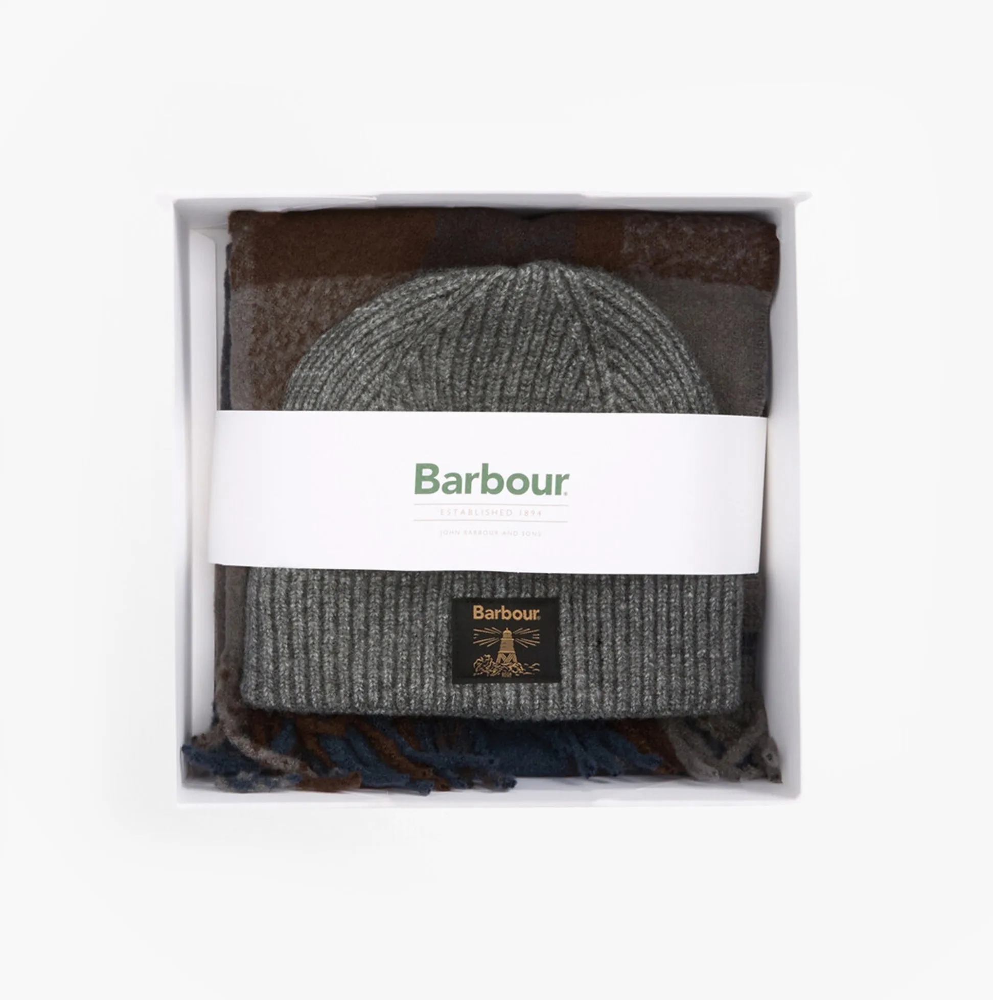 Barbour WESTERDALE BEANIE & SCARF Mens Gift Set Midnight Oak sold by Shuperb product image thumbnail 3