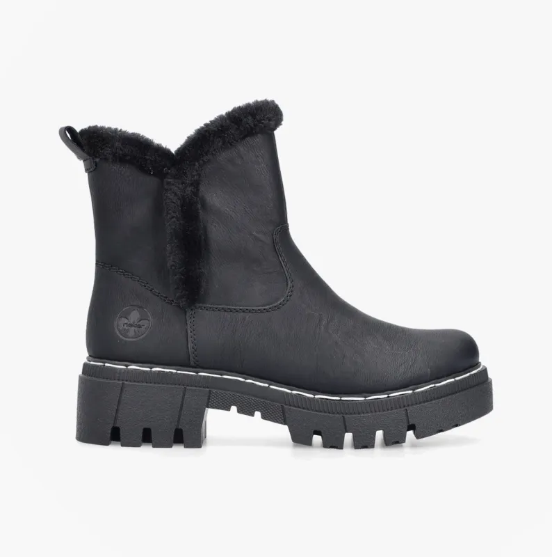 Rieker 74082-00 Womens Boots Black sold by Shuperb