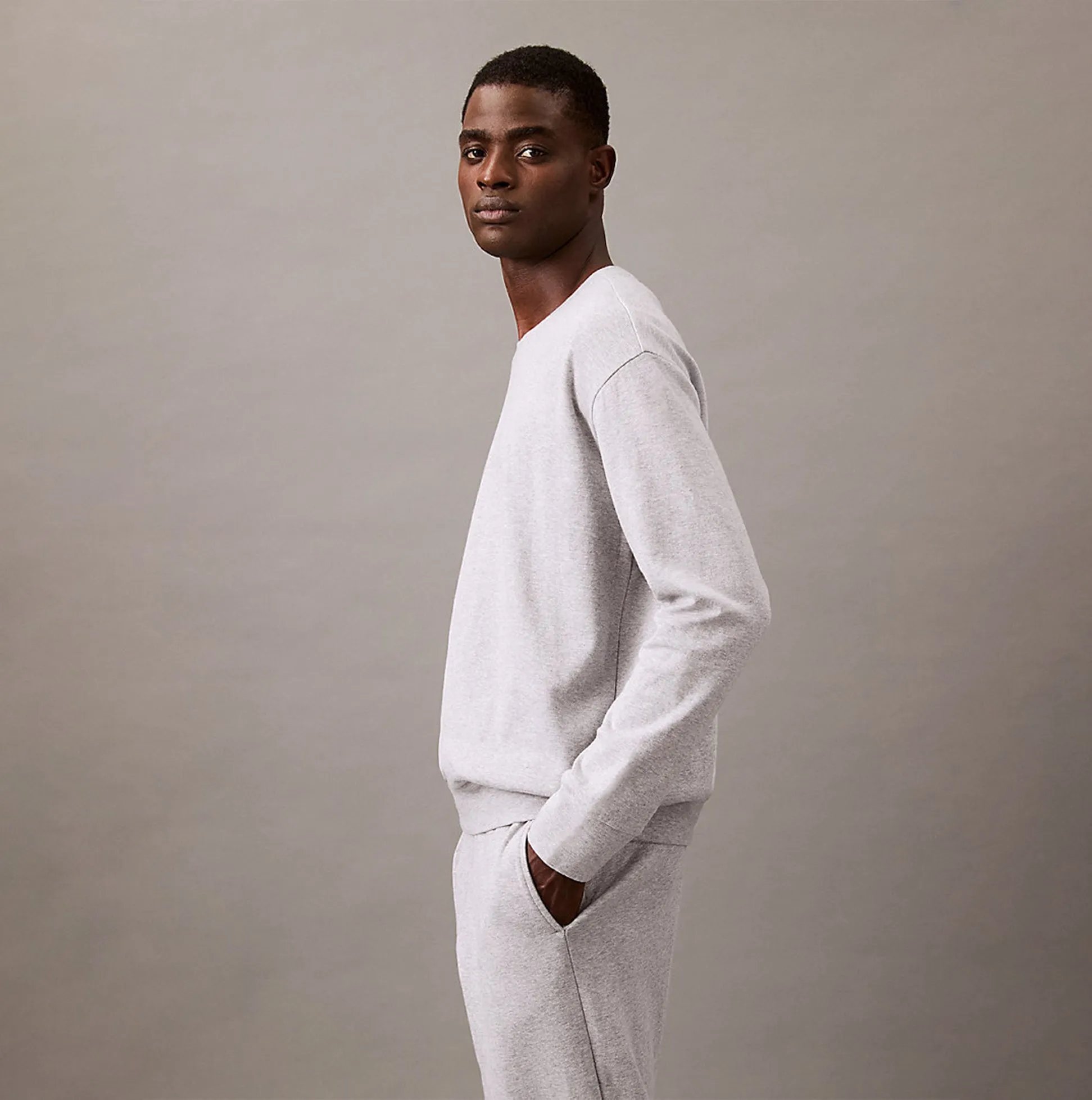 Calvin Klein ICON COTTON TERRY Mens Sweatshirt Medium Grey Heather sold by Shuperb product image thumbnail 2