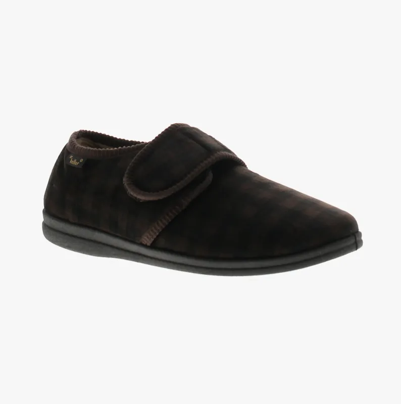 Dr Keller DARREN VELC Mens Slippers Brown sold by Shuperb