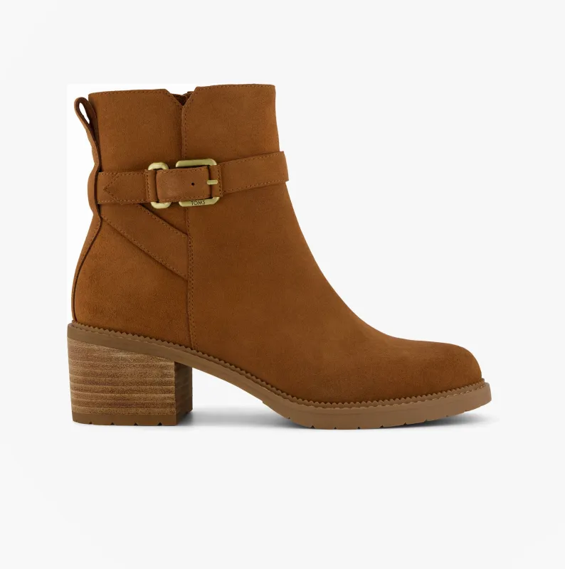 TOMS HAILEY BUCKLE Womens Ankle Boots Brown sold by Shuperb