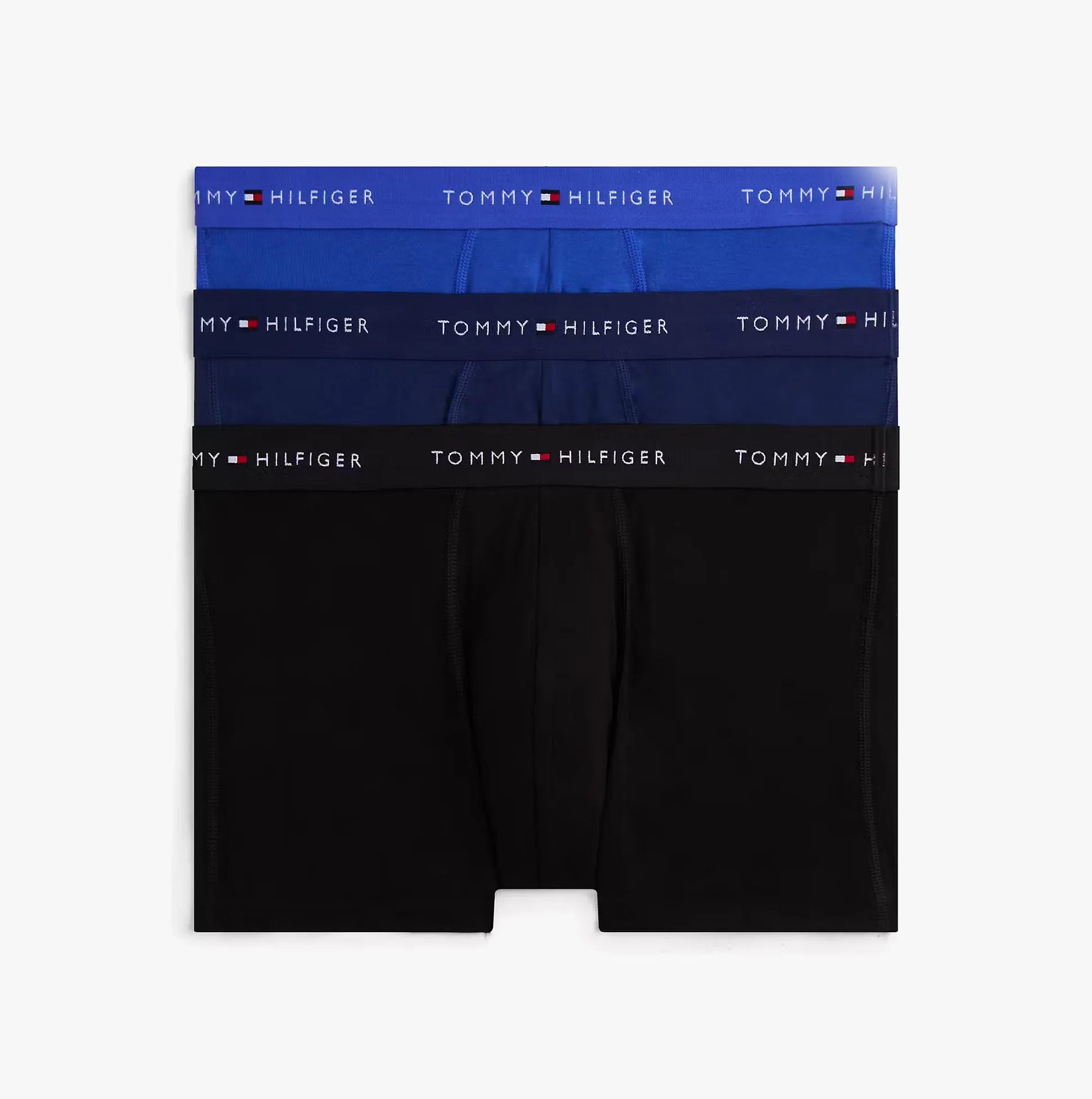 Tommy Hilfiger Mens 3 Pack Logo Waistband Cotton Trunks Multi sold by Shuperb