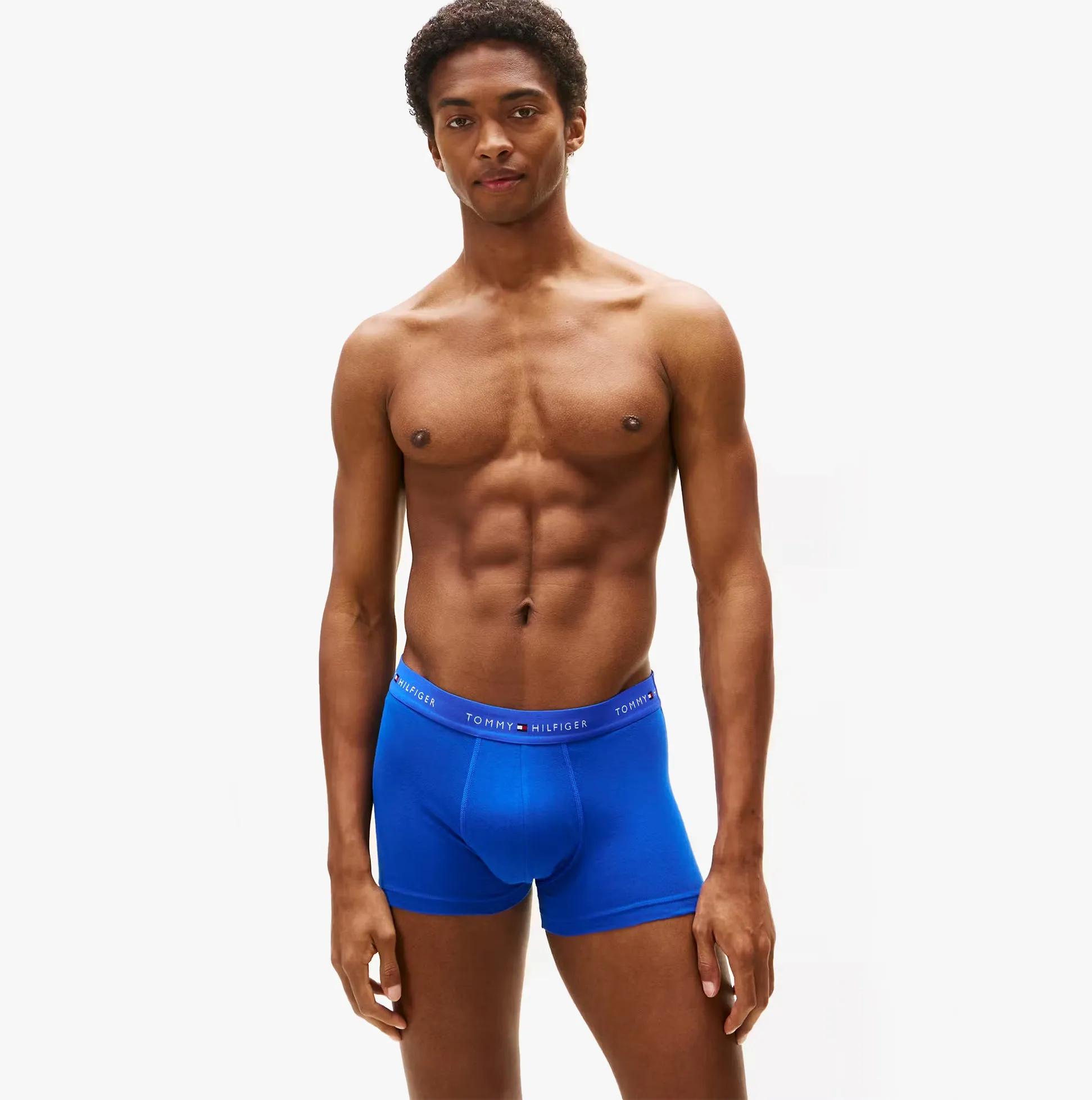 Tommy Hilfiger Mens 3 Pack Logo Waistband Cotton Trunks Multi sold by Shuperb product image thumbnail 2