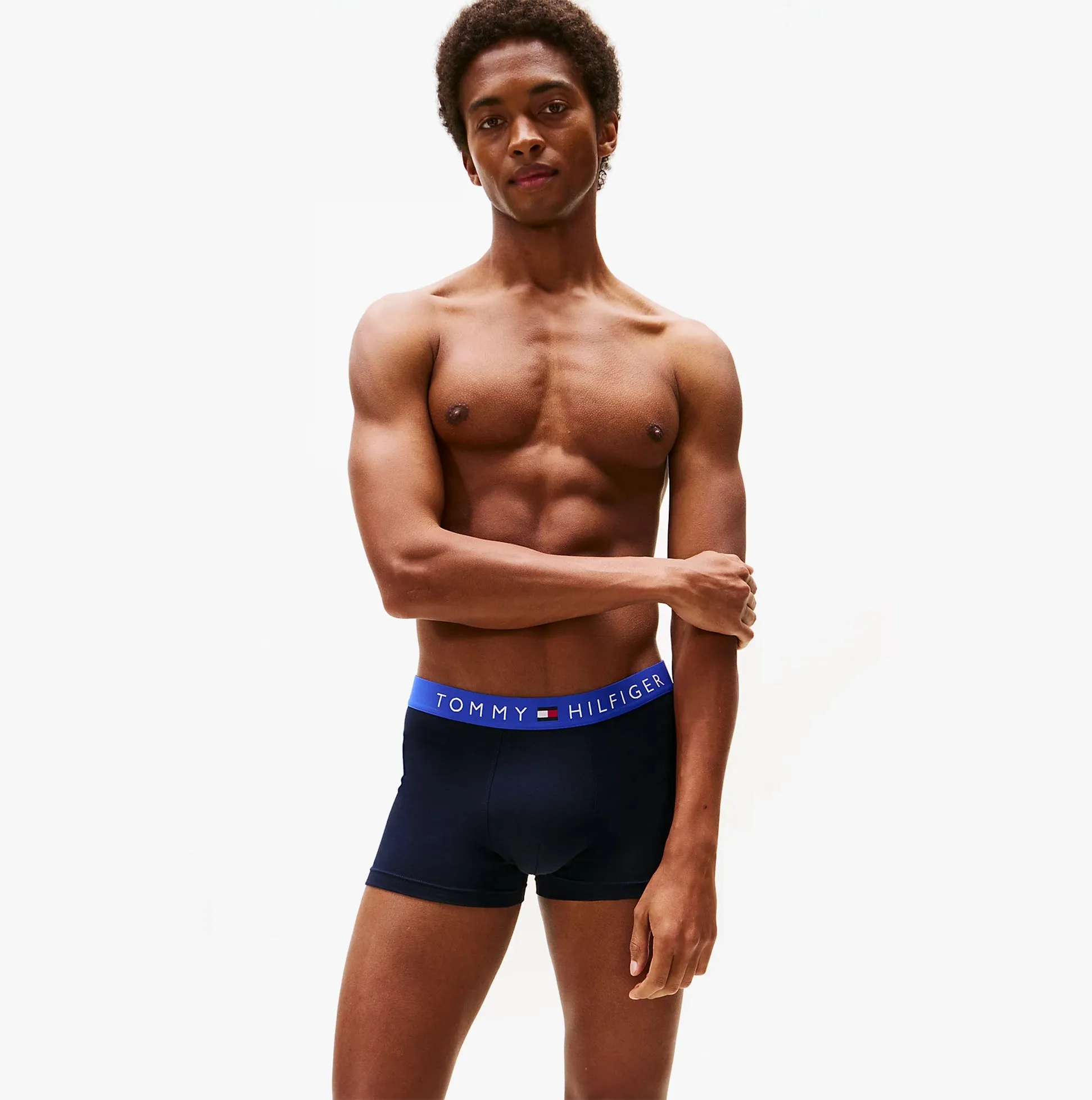 Tommy Hilfiger Mens 3 Pack Logo Waistband Trunks Navy sold by Shuperb product image thumbnail 2