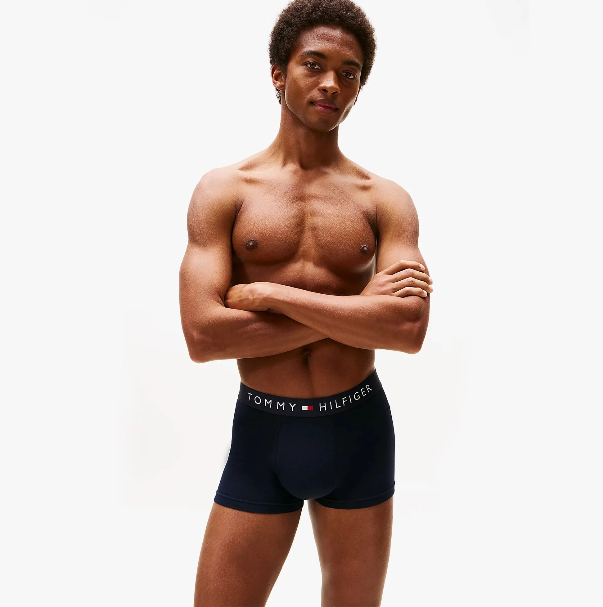 Tommy Hilfiger Mens 3 Pack Logo Waistband Trunks Navy sold by Shuperb product image thumbnail 3