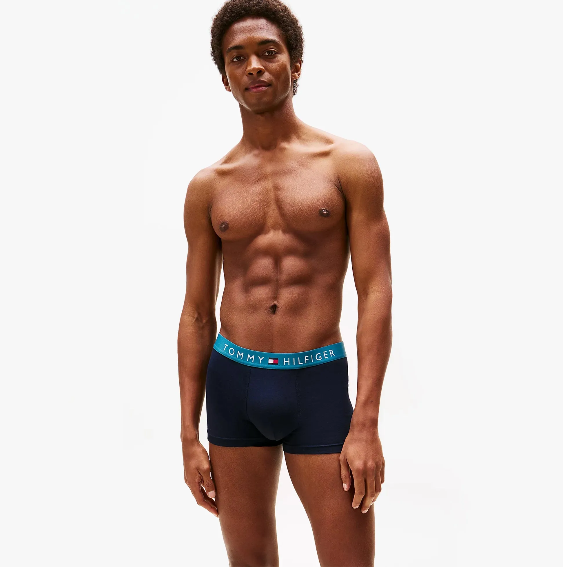 Tommy Hilfiger Mens 3 Pack Logo Waistband Trunks Navy sold by Shuperb product image thumbnail 4