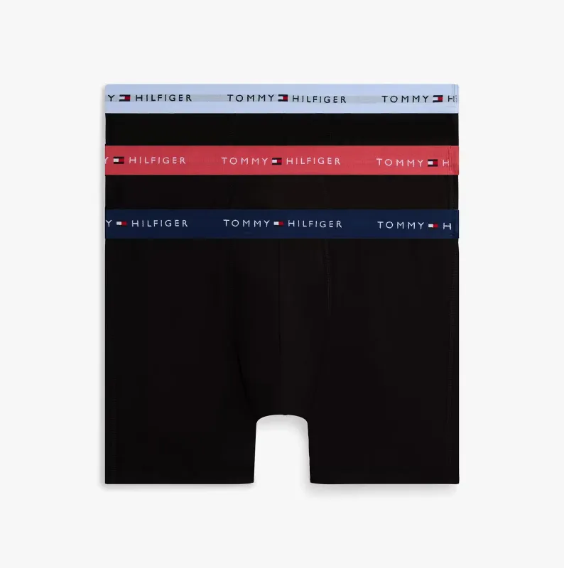 Tommy Hilfiger Mens 3 Pack Signature Logo Waistband Boxer Briefs Black sold by Shuperb