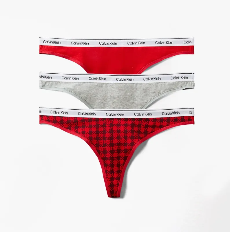 Calvin Klein Icon Logo Womens 3 Pack Thong Multi sold by Shuperb