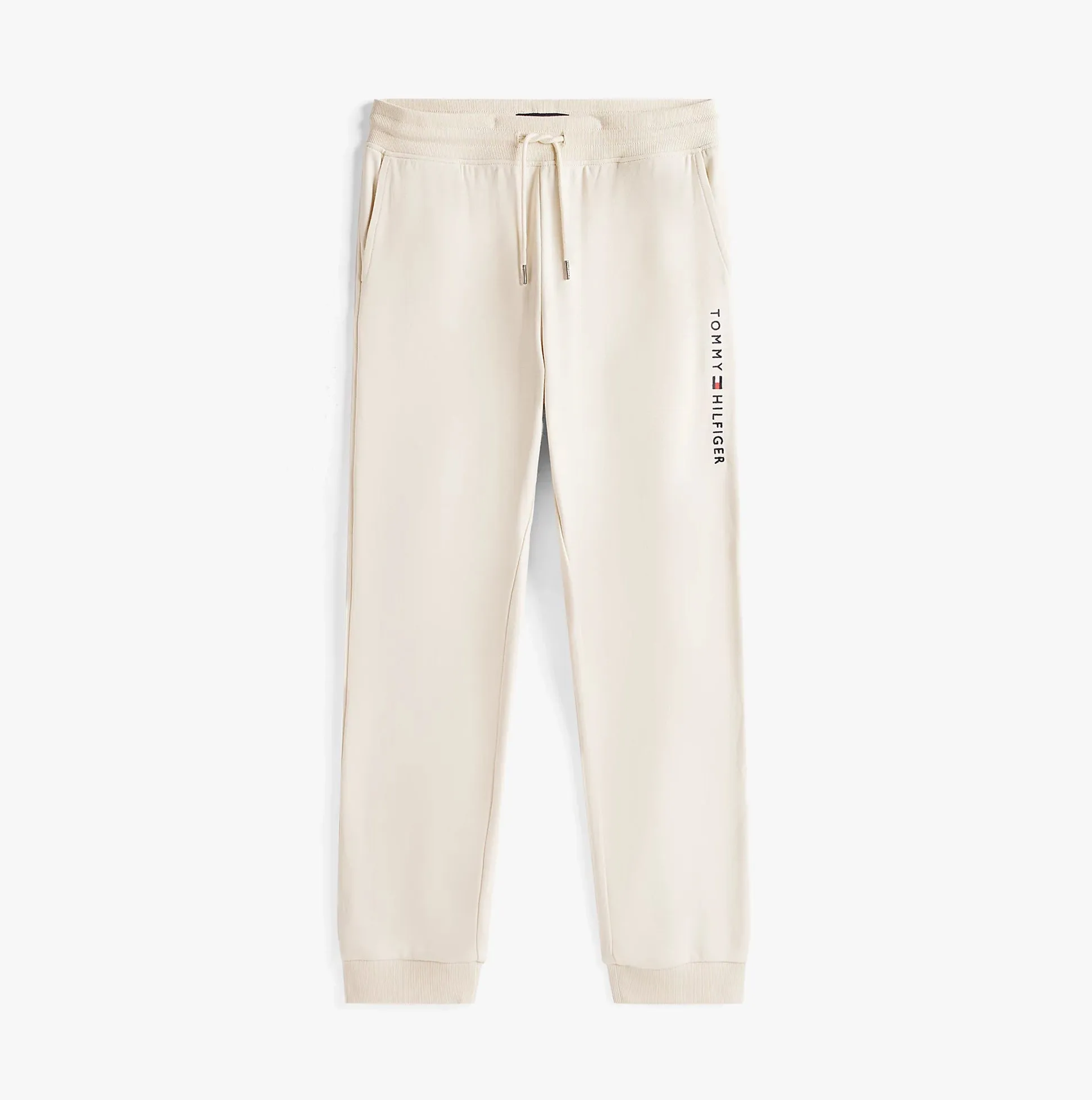 Tommy Hilfiger TH Original Mens Logo Lounge Joggers Off White Newsprint sold by Shuperb