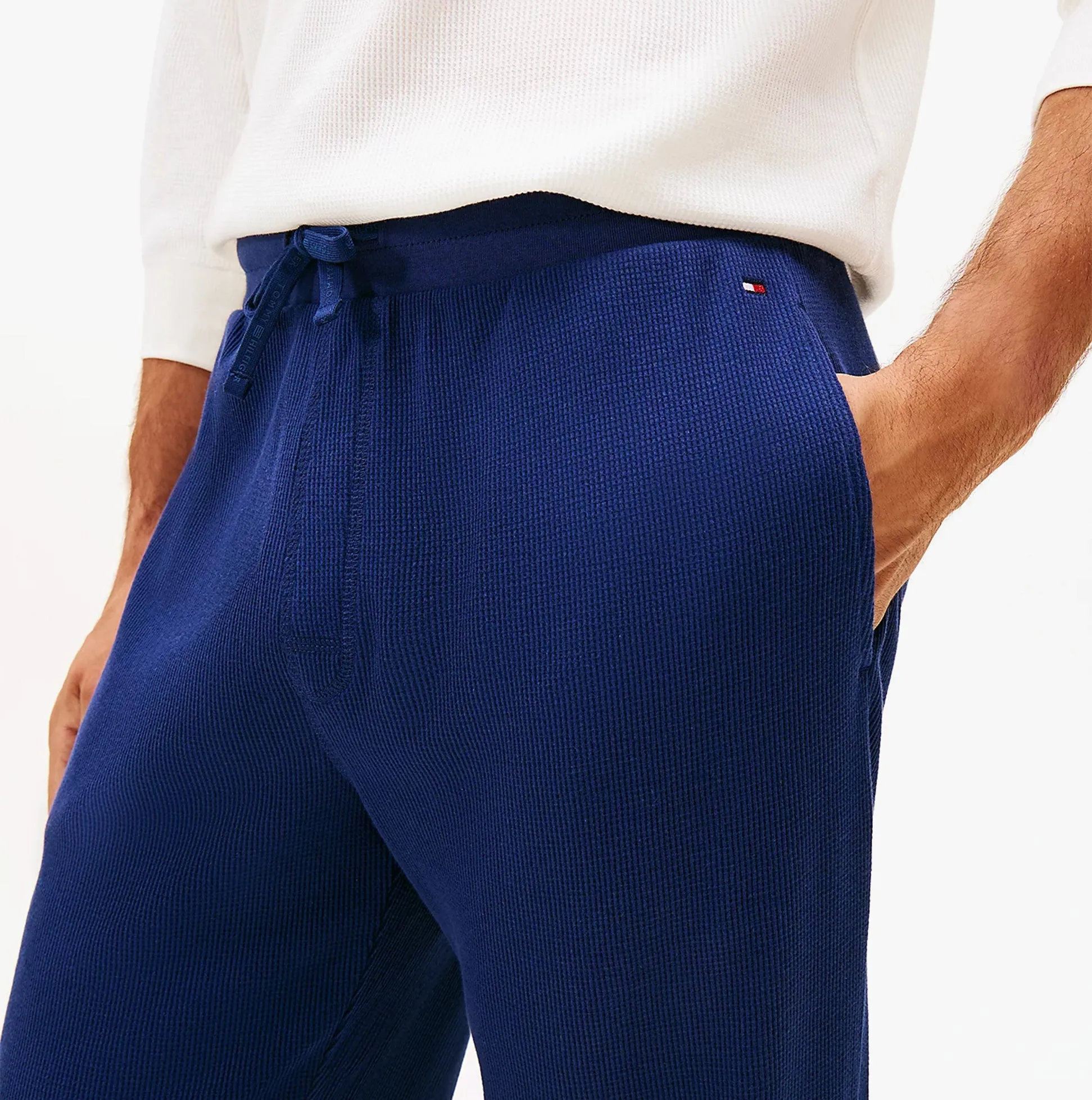 Tommy Hilfiger WAFFLE PANT Mens Cuffed Joggers Navy sold by Shuperb product image thumbnail 4