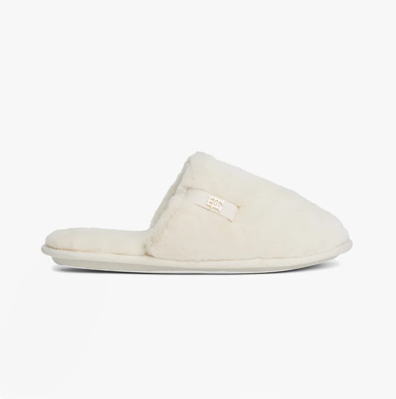 Tommy Hilfiger TH FAUX FUR HOUSE SH Womens Slippers Ancient White sold by Shuperb