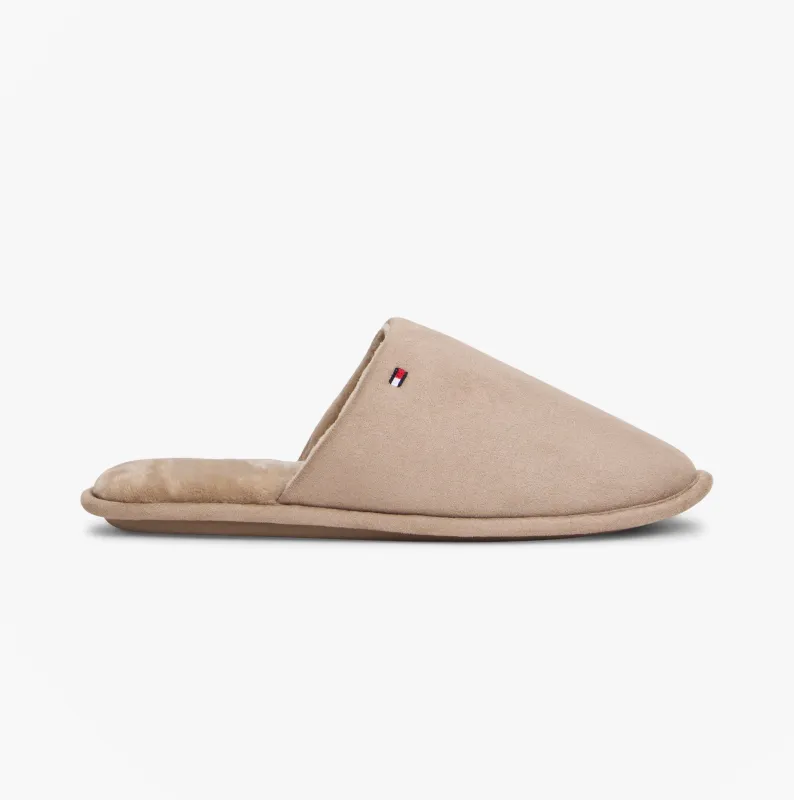 Tommy Hilfiger CORE HILFIGER FLAG H Mens Mule Slippers Coastal Taupe sold by Shuperb
