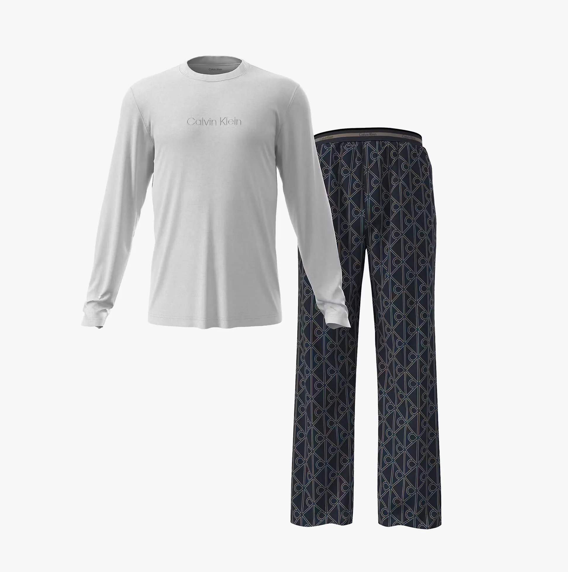 Calvin Klein LS TEE PANT SET Mens Multicoloured sold by Shuperb