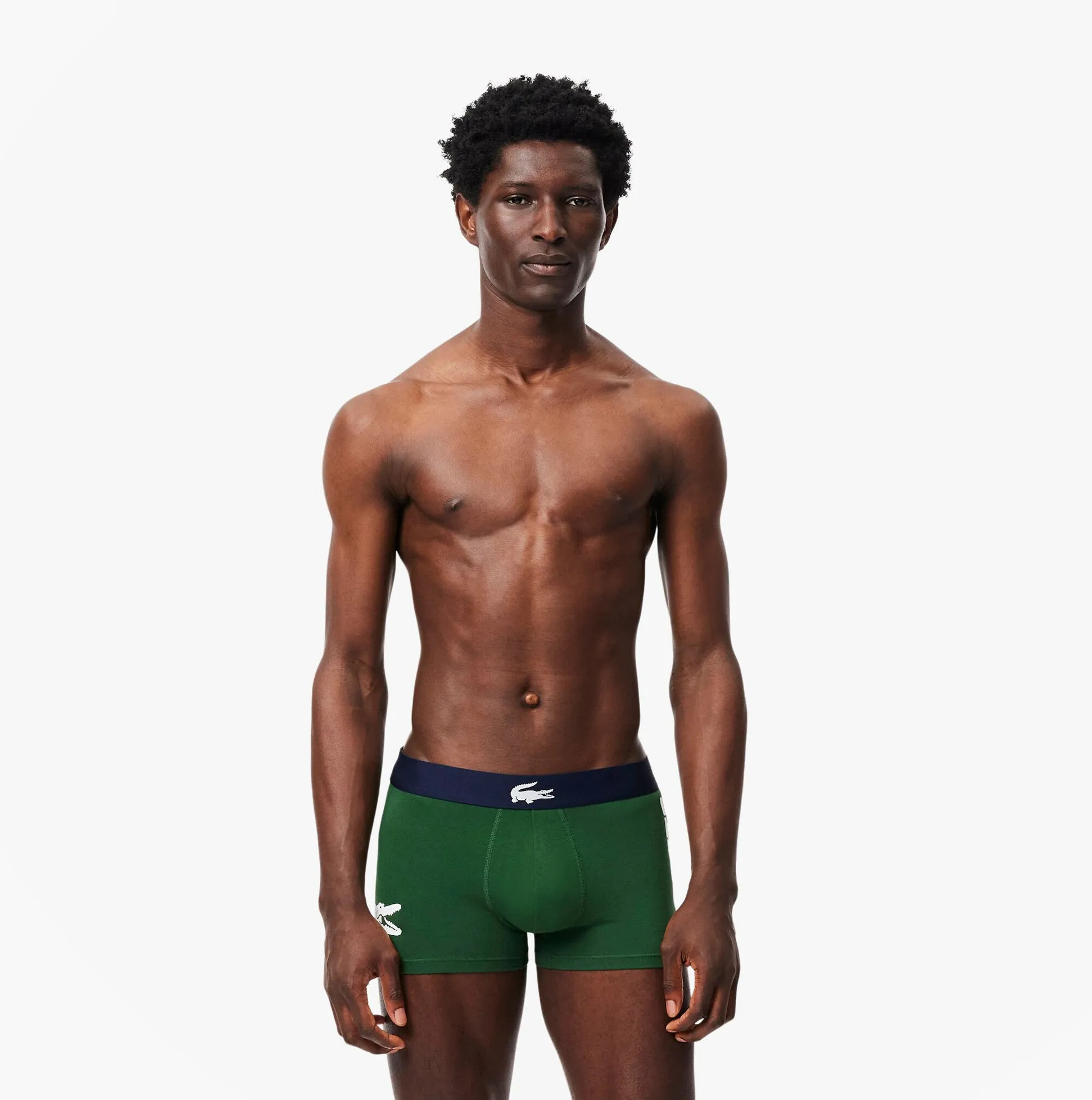 Lacoste 3 Pack Trunks Mens Trunks Thyme/Navy Blue/White sold by Shuperb product image thumbnail 2