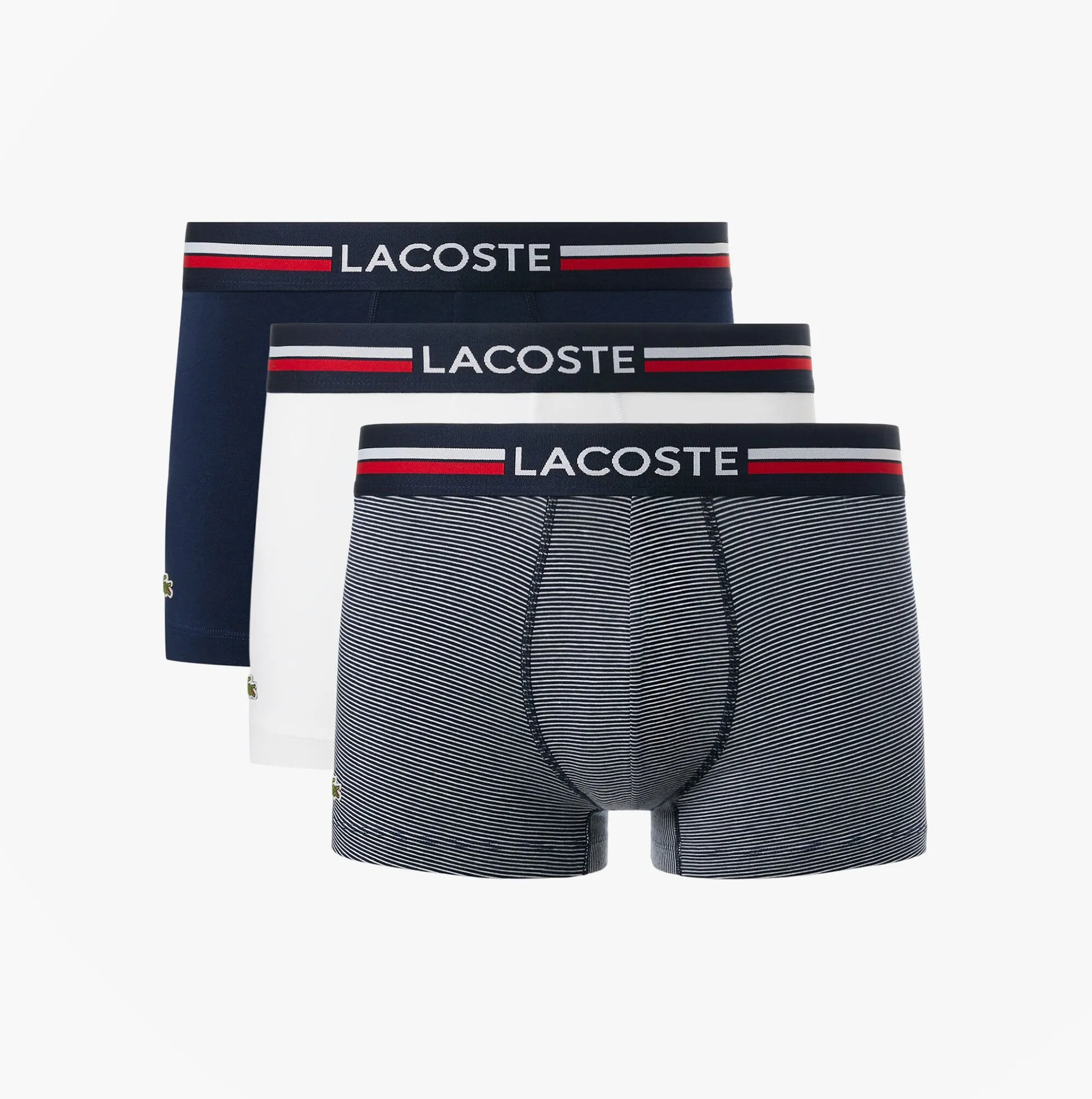 Lacoste 3 Pack Trunks Mens Trunks Navy Blue/White sold by Shuperb