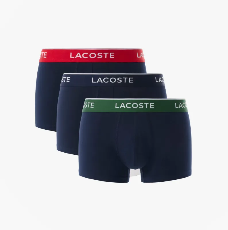 Lacoste 3 Pack Trunks Mens Trunks Navy Blue/Green/Red/Navy Blue sold by Shuperb