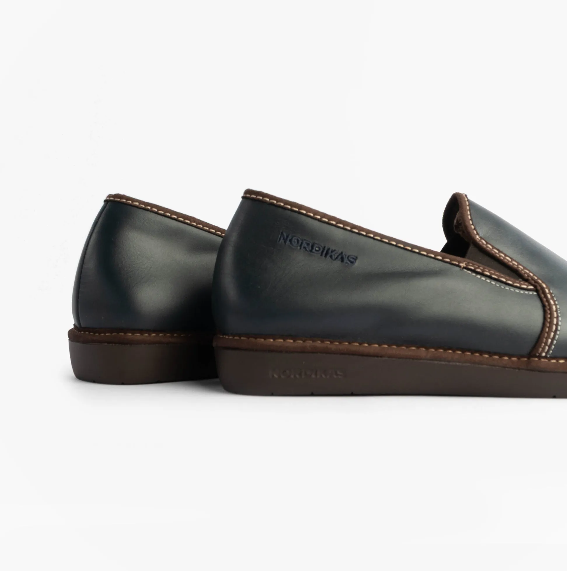 Nordikas 663 Mens Leather Full Slippers Marine Blue sold by Shuperb product image thumbnail 4