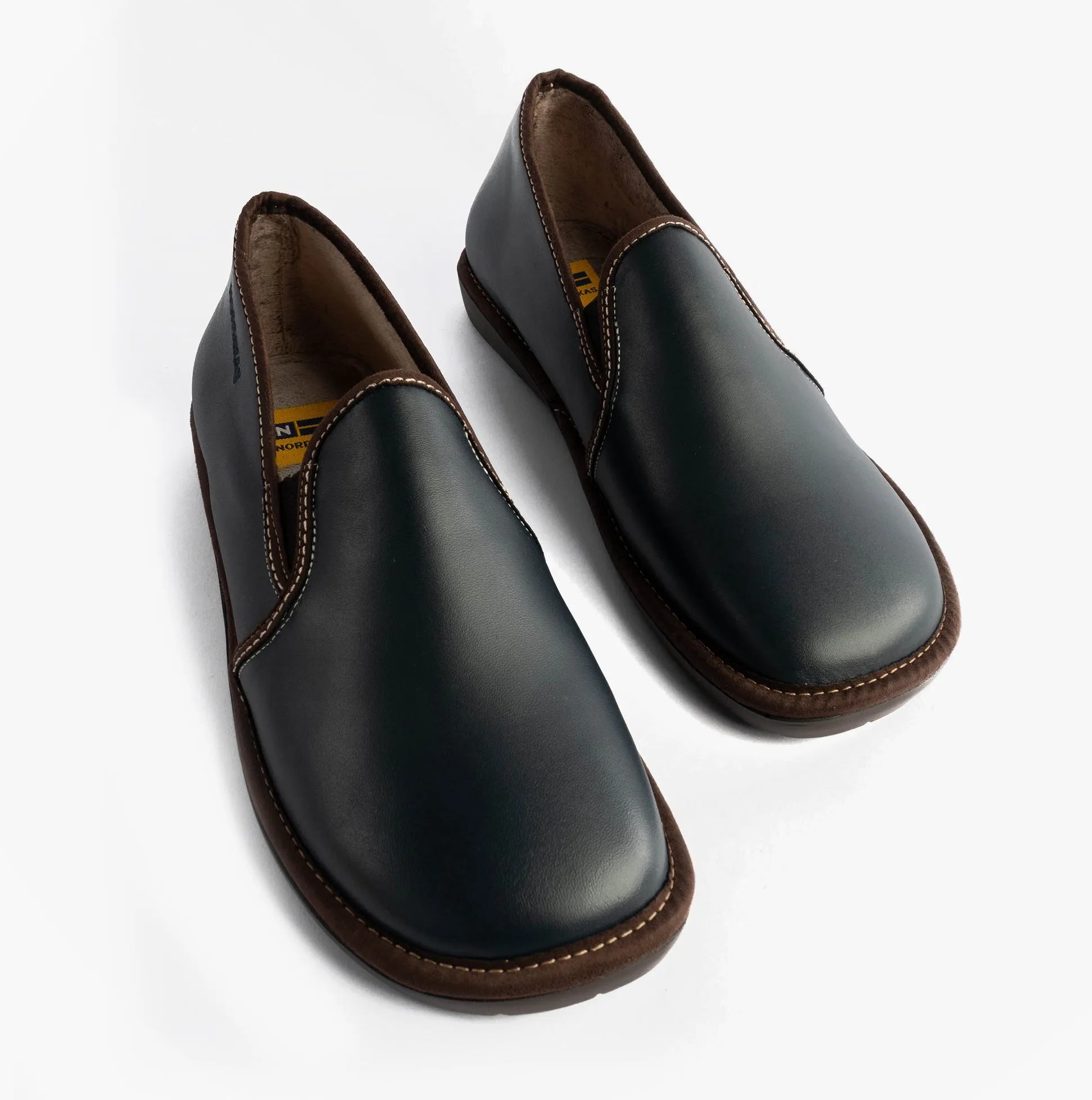 Nordikas 663 Mens Leather Full Slippers Marine Blue sold by Shuperb product image thumbnail 5