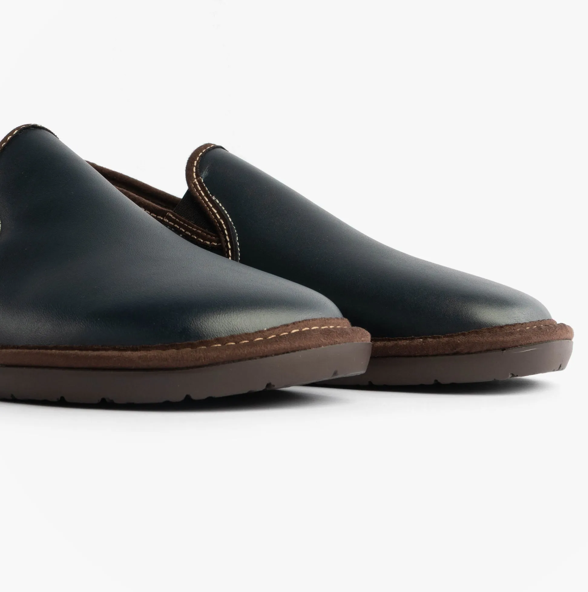 Nordikas 663 Mens Leather Full Slippers Marine Blue sold by Shuperb product image thumbnail 3