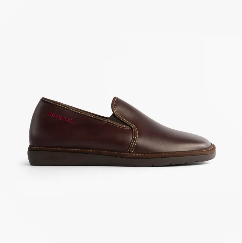 Nordikas 663 Mens Leather Full Slippers Bordo sold by Shuperb