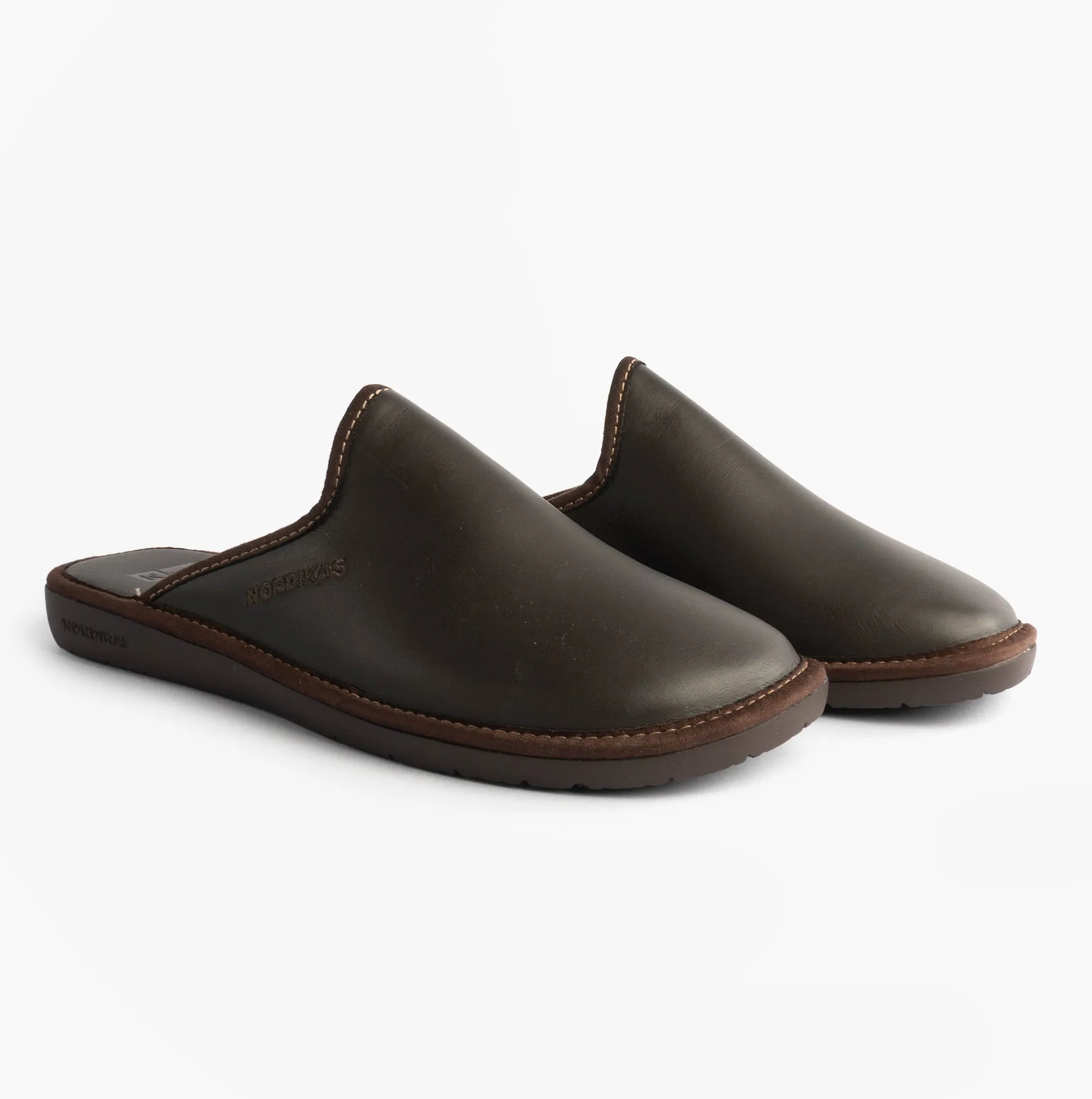 Nordikas 131 Mens Leather Mule Slippers Moka sold by Shuperb product image thumbnail 4
