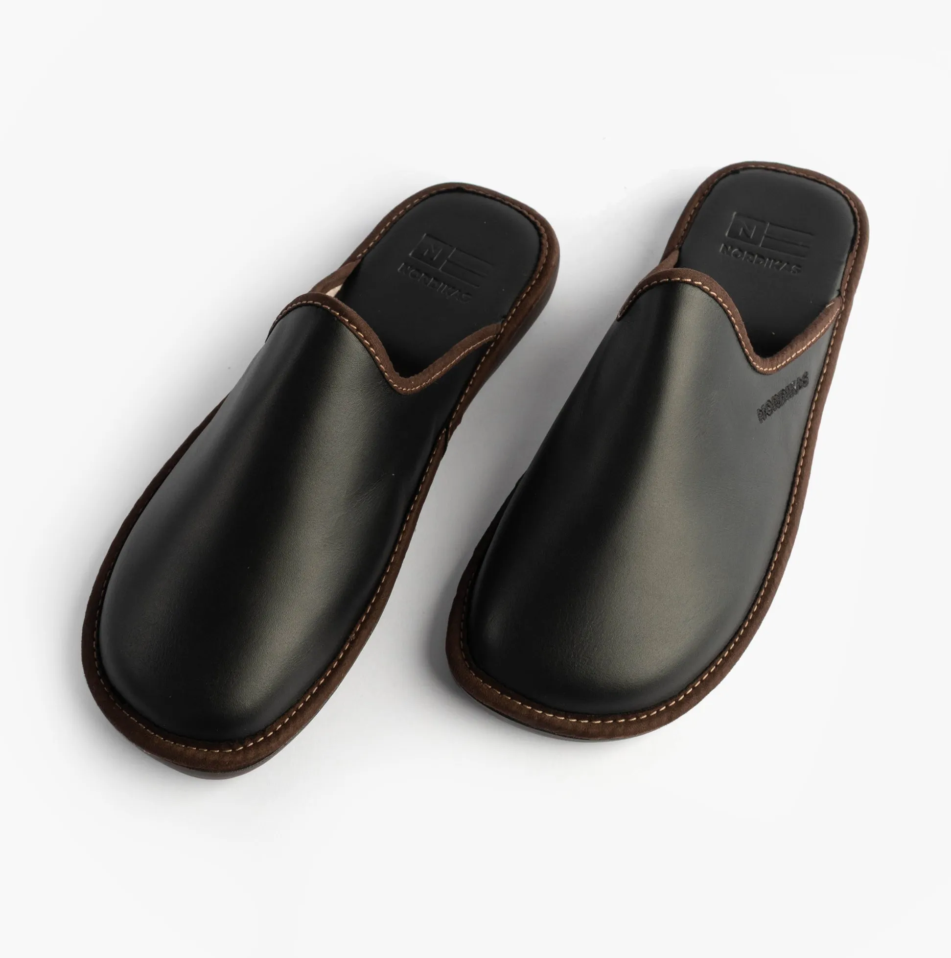 Nordikas 131 Mens Leather Mule Slippers Black sold by Shuperb product image thumbnail 2