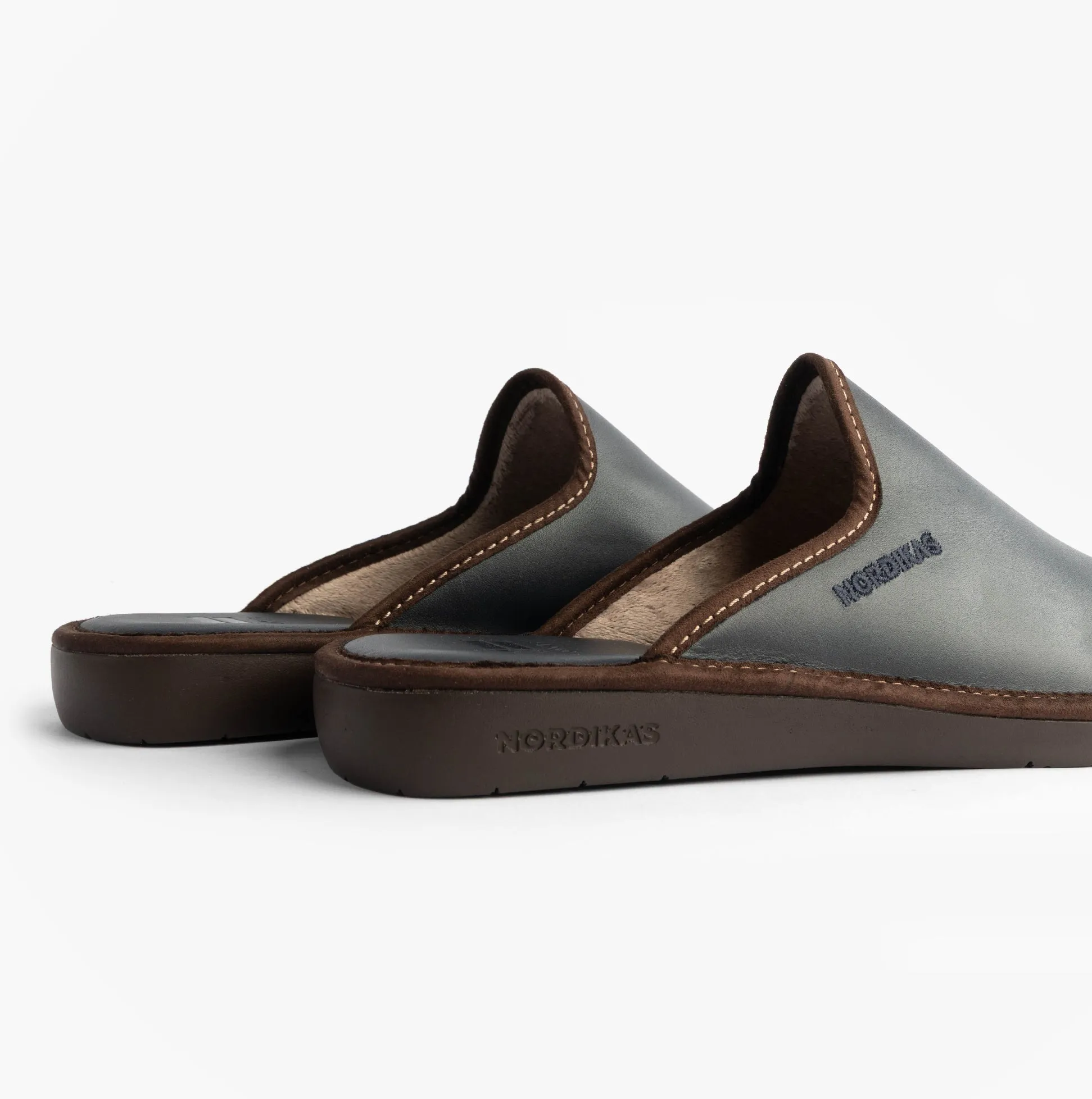 Nordikas 131 Mens Leather Mule Slippers Navy sold by Shuperb product image thumbnail 5