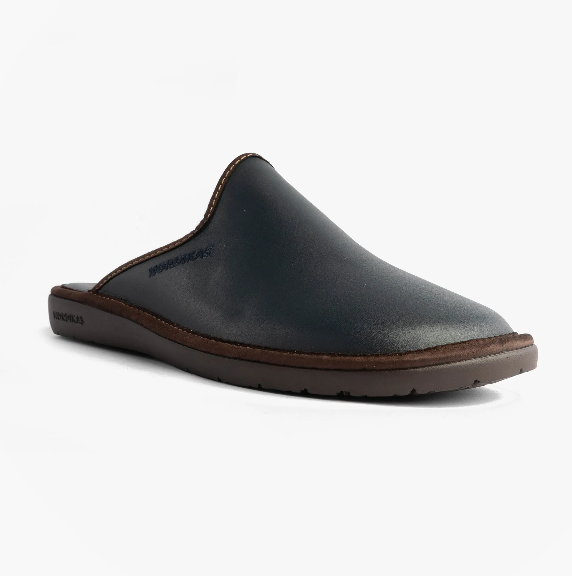 Nordikas 131 Mens Leather Mule Slippers Navy sold by Shuperb product image thumbnail 4