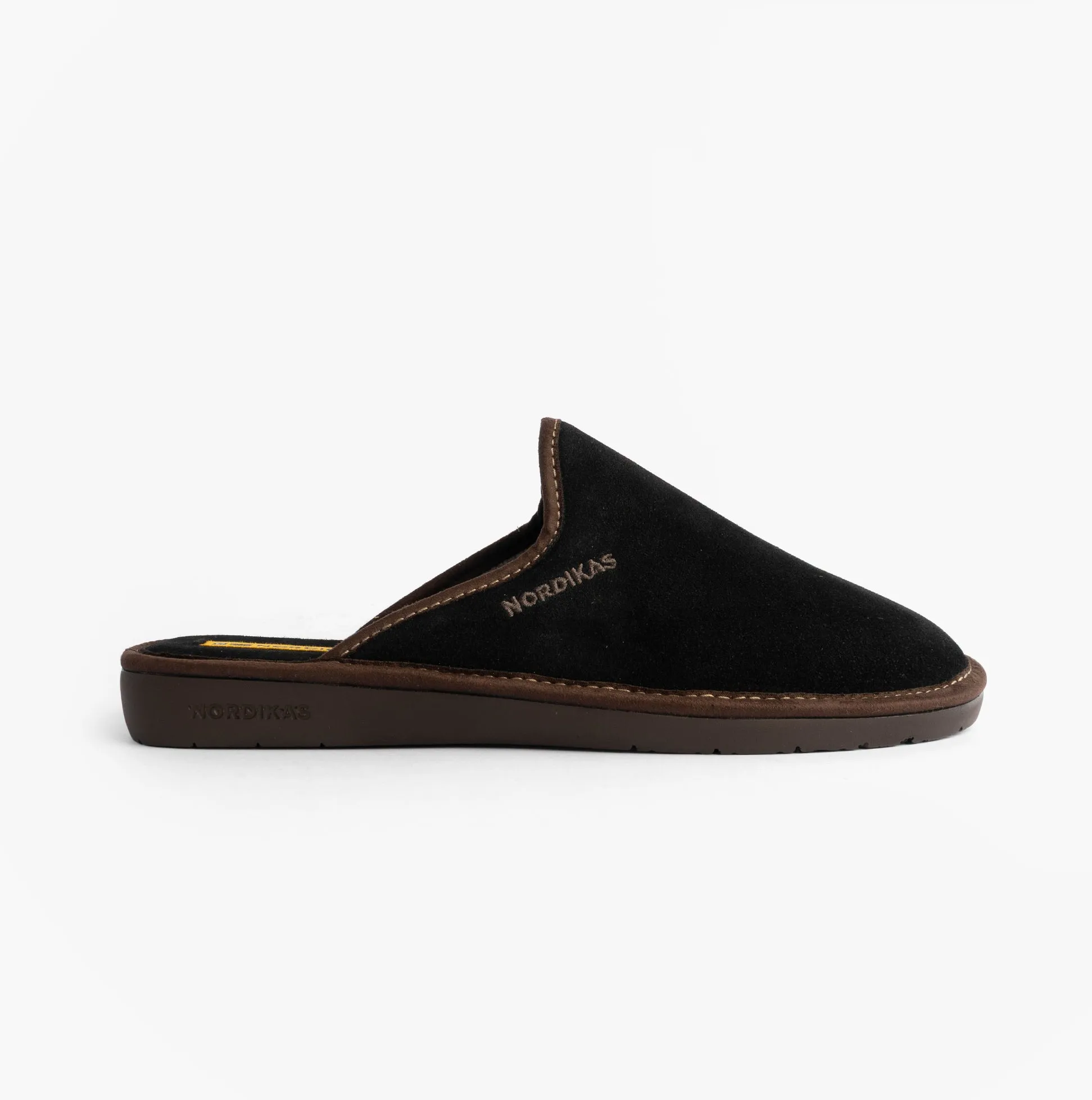 Nordikas 131 Mens Suede Mule Slippers Black sold by Shuperb