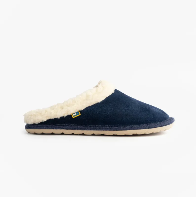 Nordikas 2087  AFELPADO Womens Mule Slippers Navy sold by Shuperb