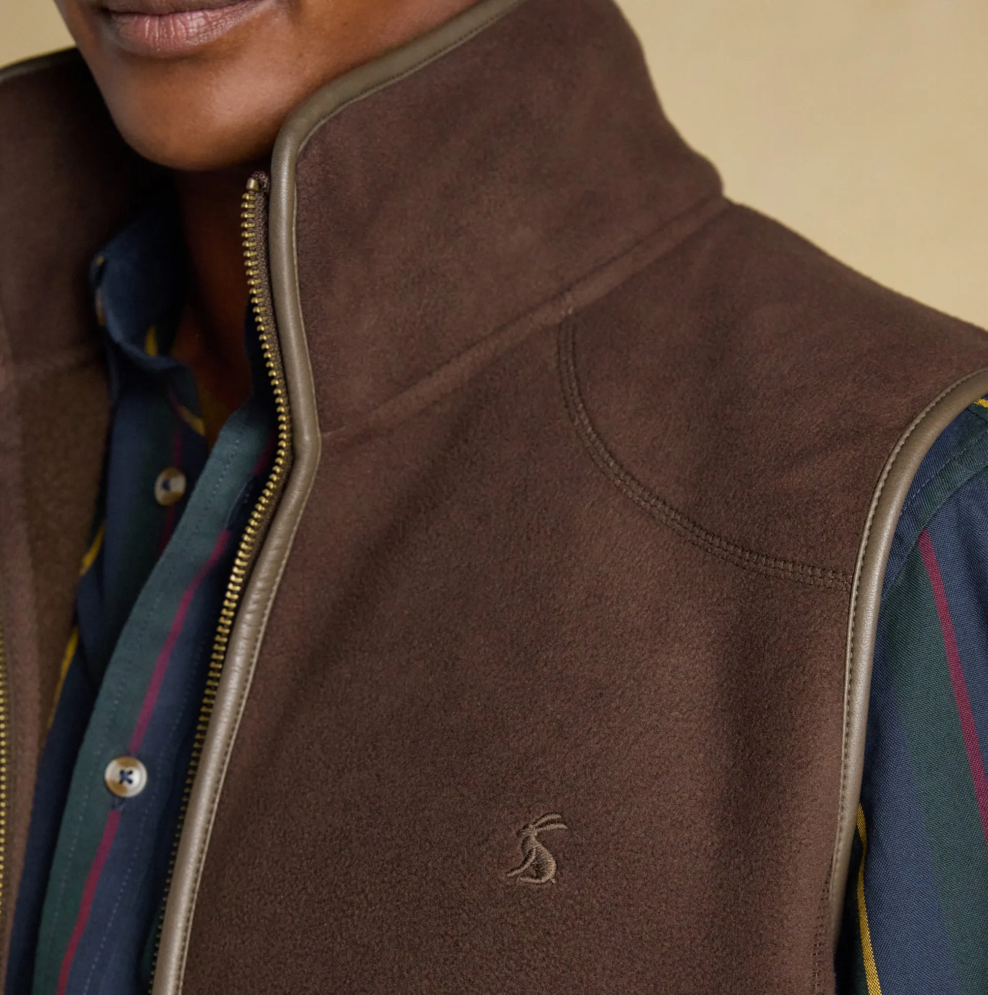 Joules HERITAGE FLEECE Mens Gilet Brown sold by Shuperb product image thumbnail 4