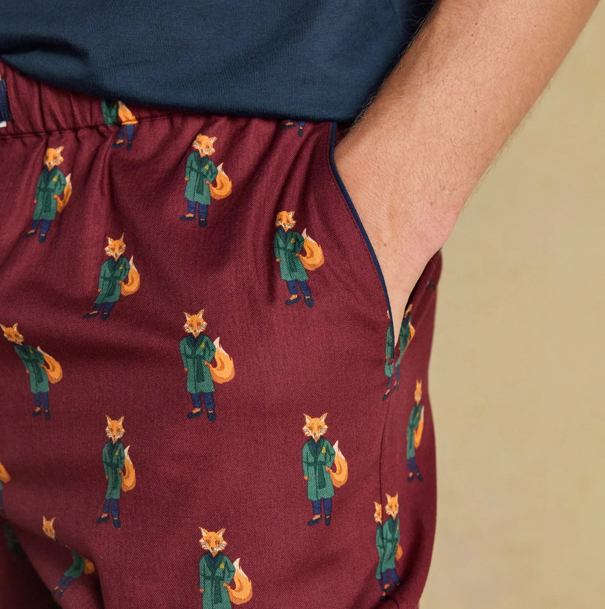 Joules DOZER Mens Pyjama Trousers Burgundy Red sold by Shuperb product image thumbnail 3