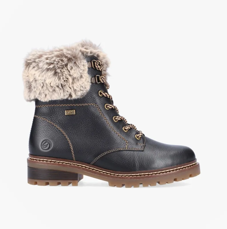 Remonte D0B74-01 Womens Fur Ankle Boots Black sold by Shuperb