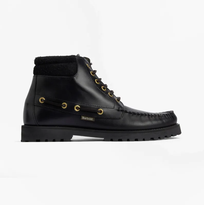 Barbour TILLER Mens Moccasin Boots Black made by Barbour