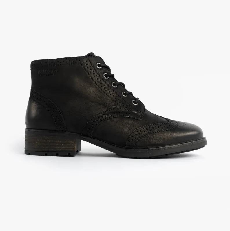 Josef Seibel KATE 11 Womens Brogue Boots Black sold by Shuperb